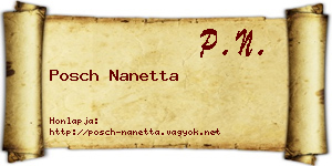 Posch Nanetta névjegykártya